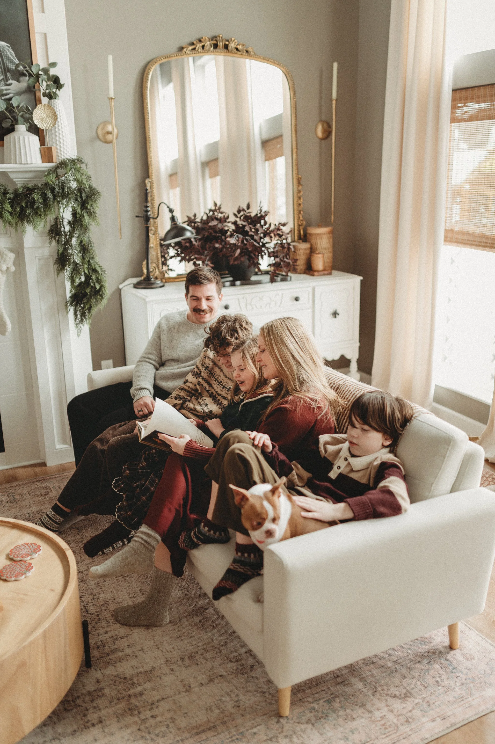 Cozy Couch Moments During Documentary Family Photography