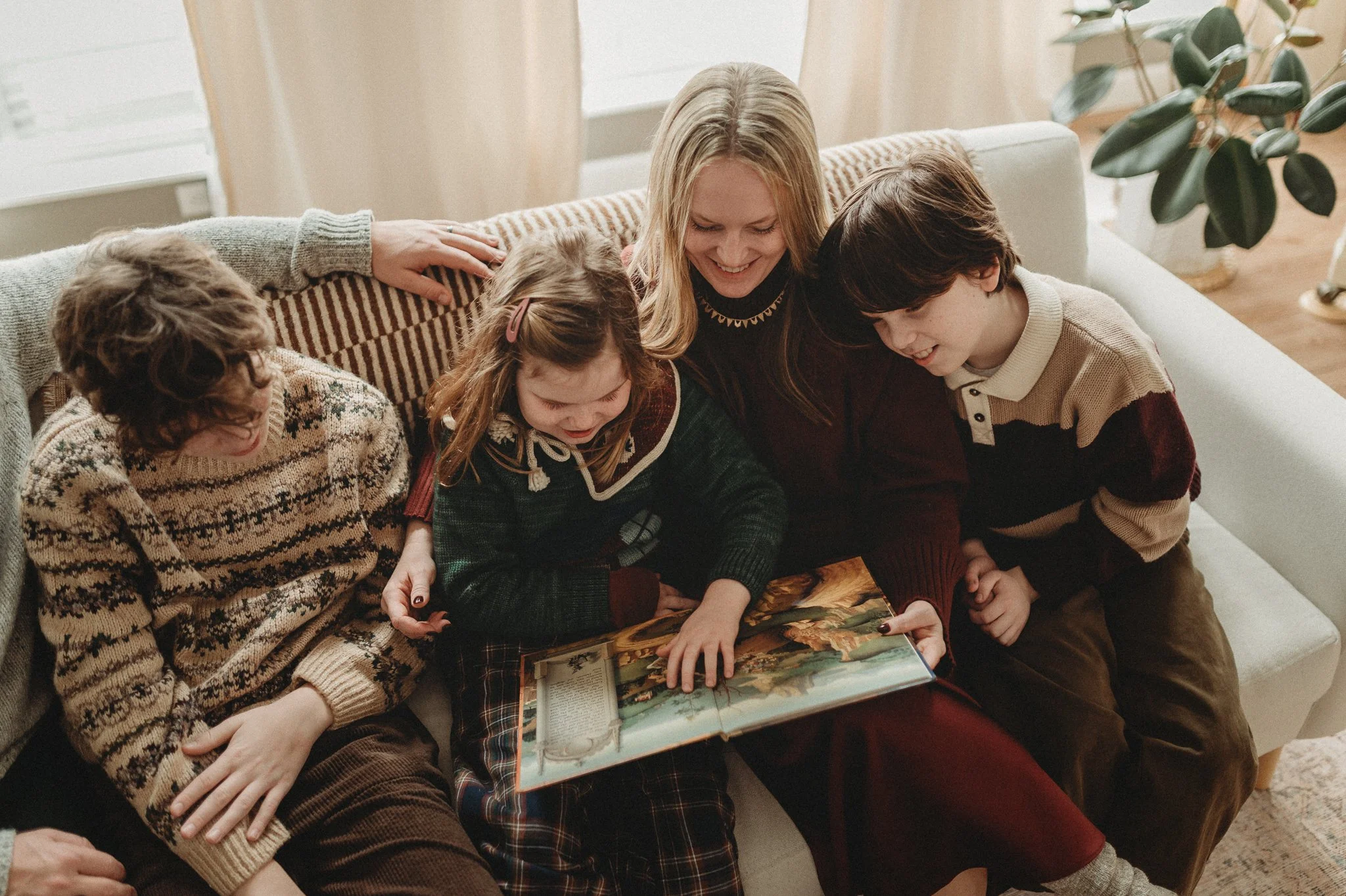 Cozy Couch Moments During Documentary Family Photography