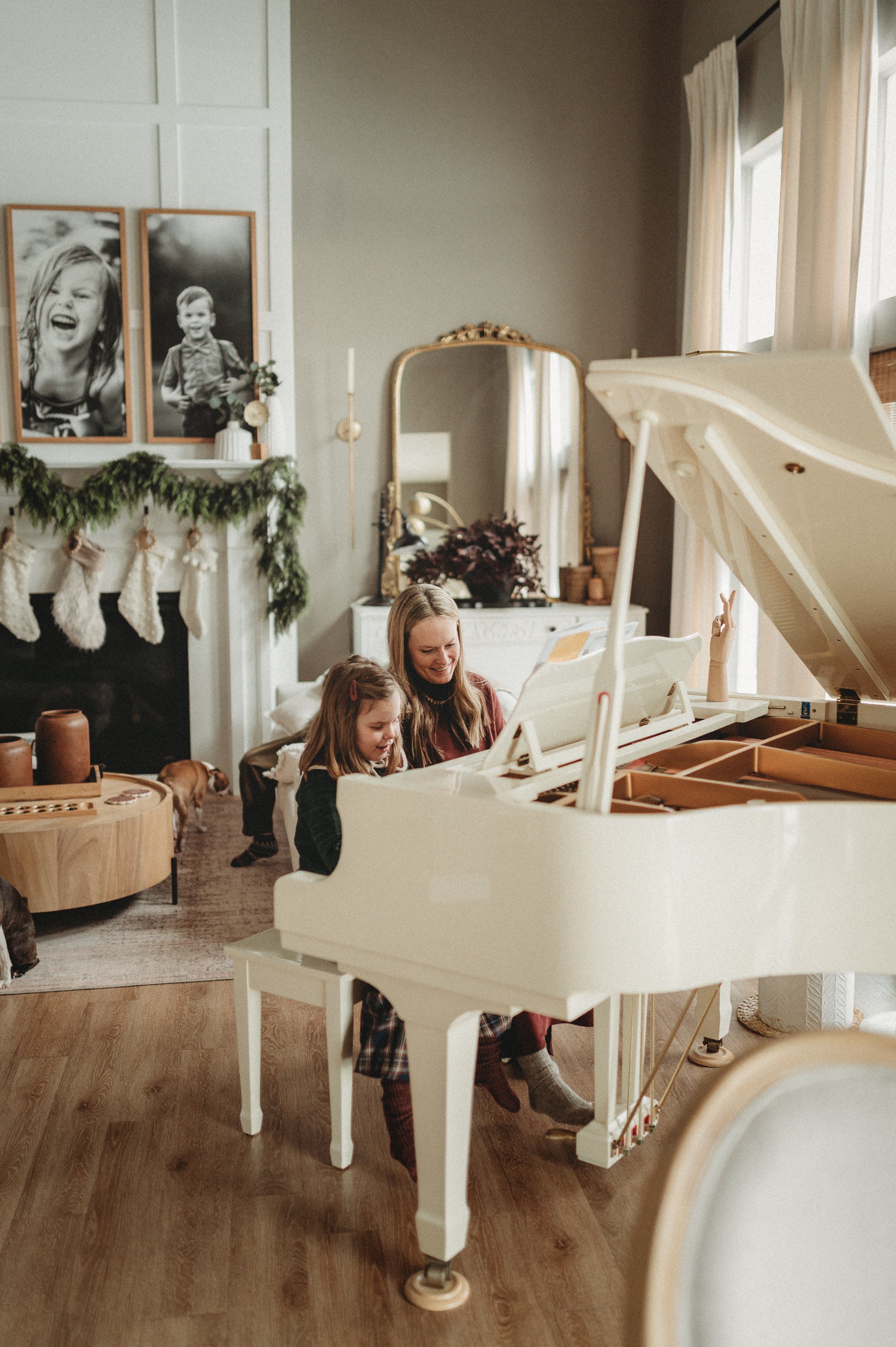 Mother and Daughter Playing Piano