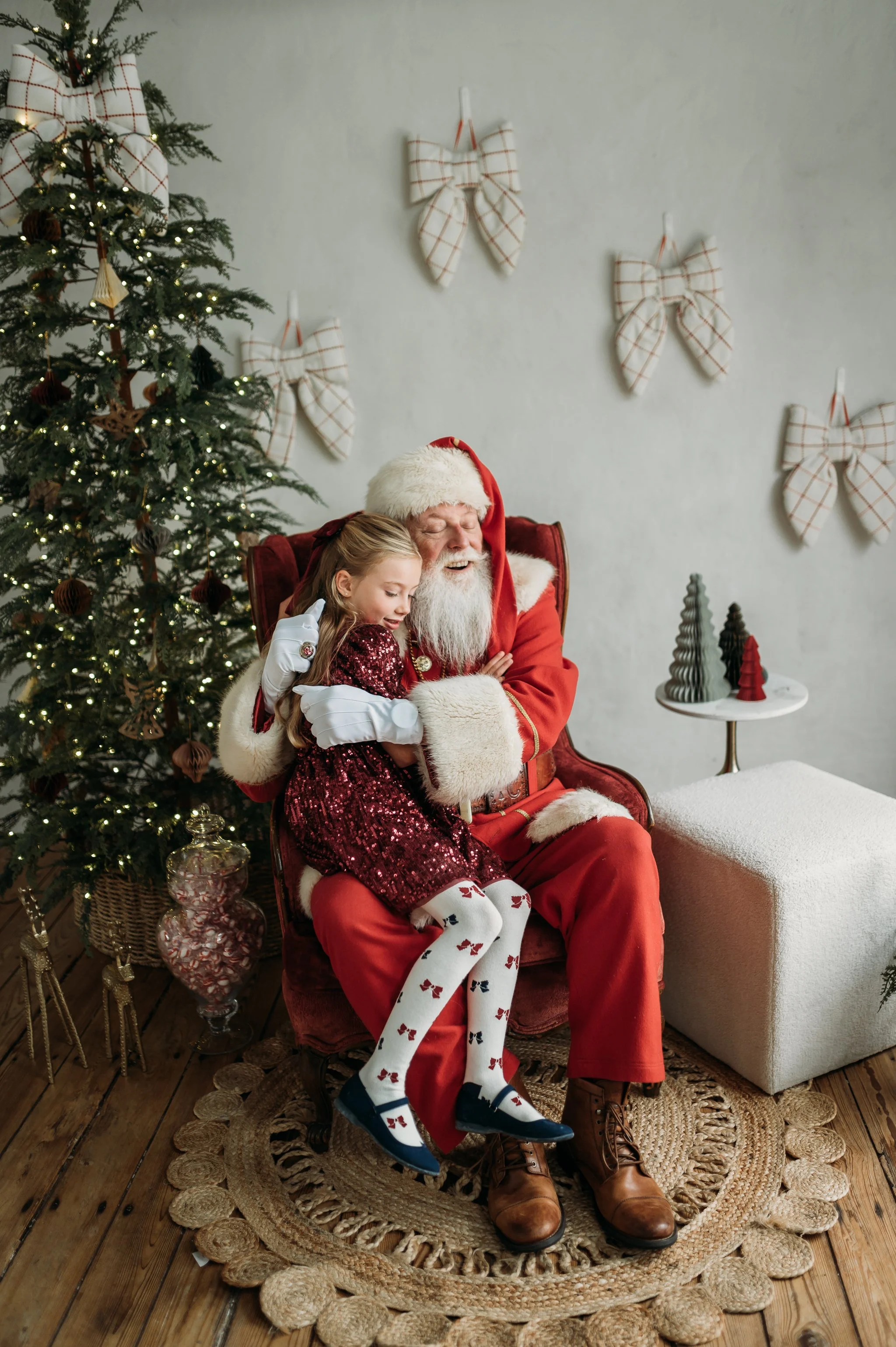 Girl Hugging Santa 