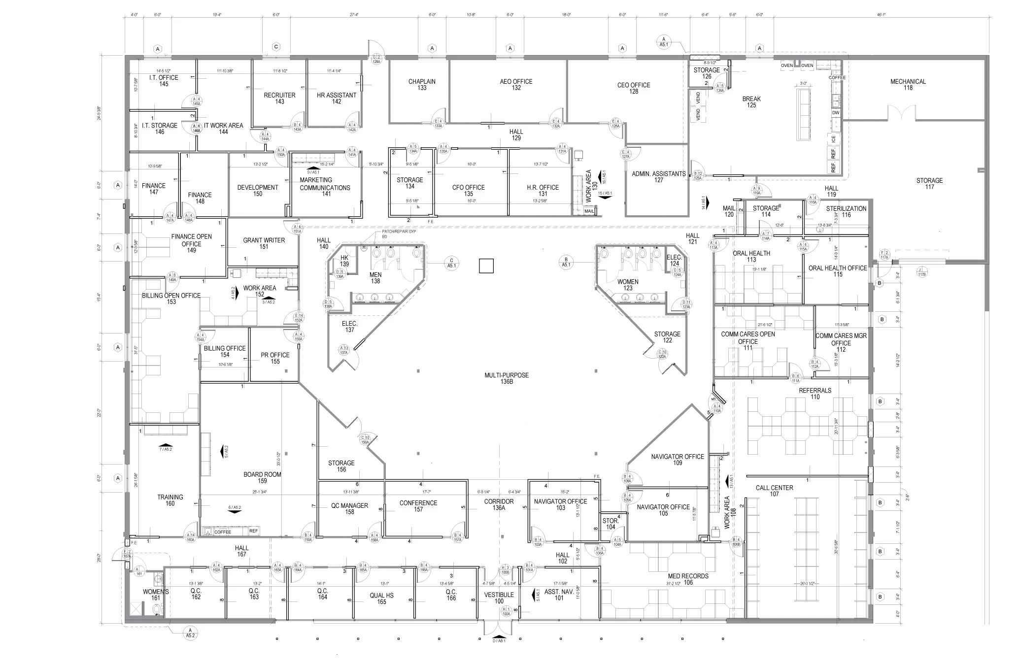 A floor plan of the new GraceMed Administrative Center