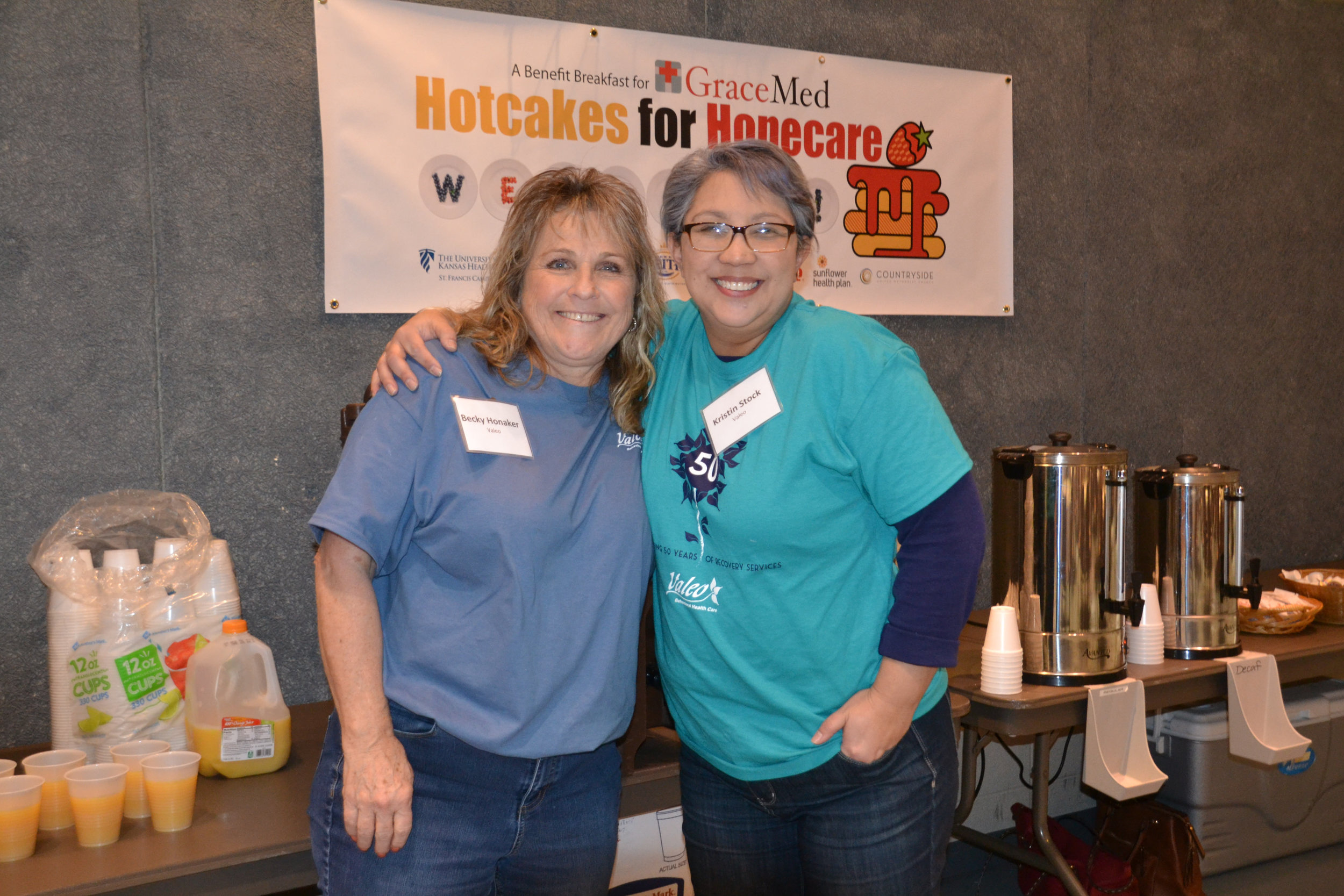 Becky Honaker and Kristin Stock stopped by from Valeo to show their support.
