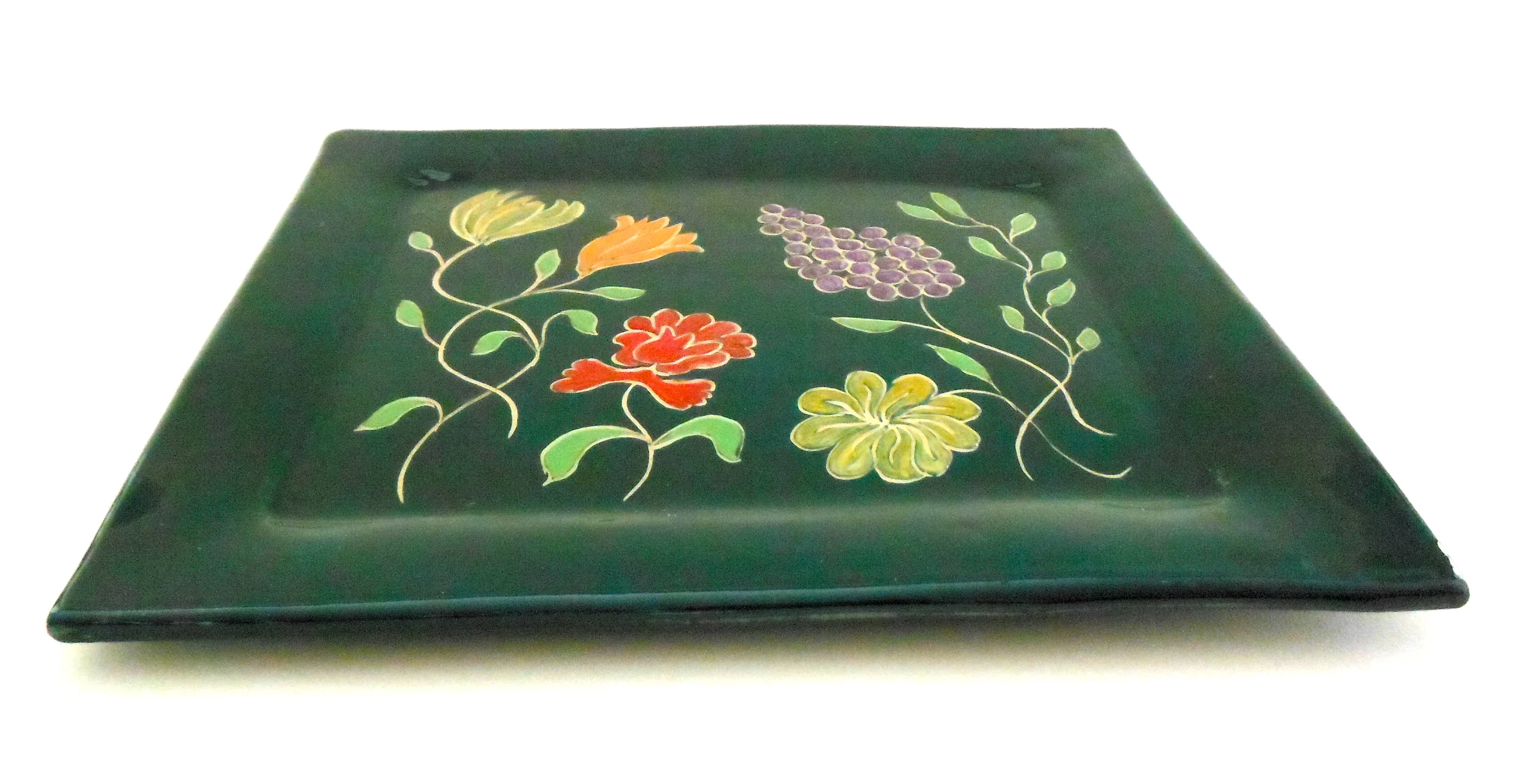 Platter dk grn floral.JPG