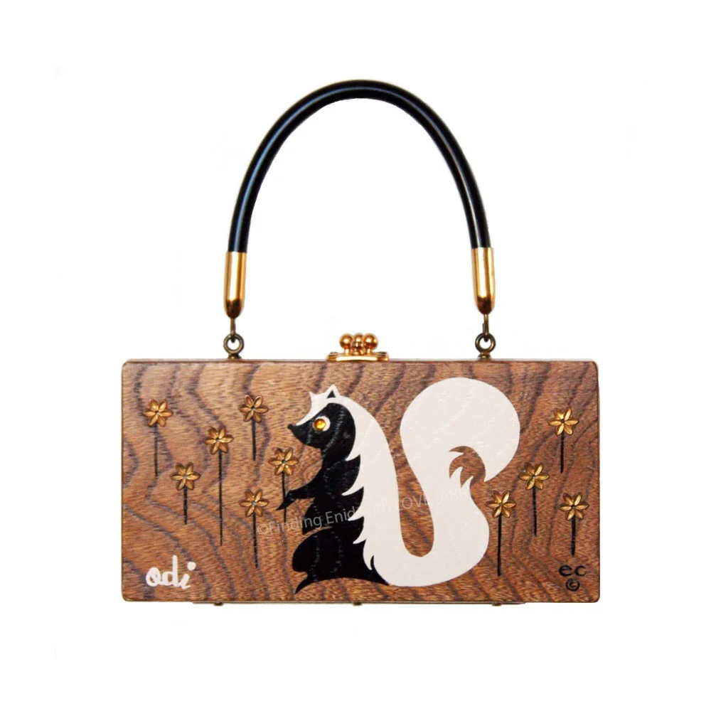 Odi Box Bag (amber, dark wood) by Enid Collins
