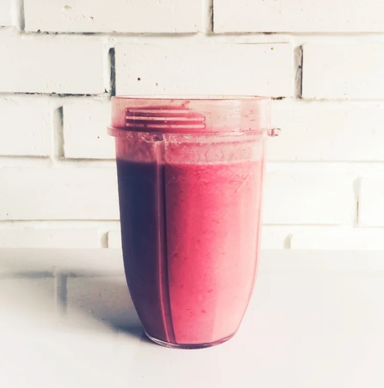 The Righteous Raspberry Smoothie photographed, as is, in my kitchen.