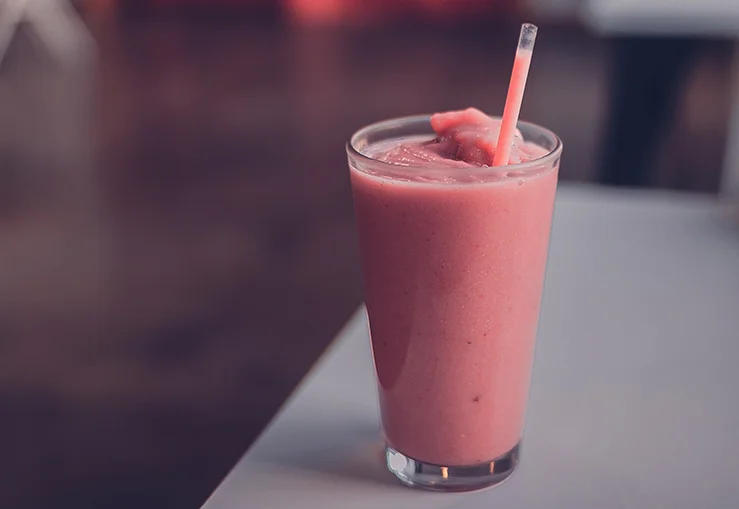 When you feel like a treat, the Choco-Berry Smoothie will fit the bill! Yes, that straw is biodegradable…