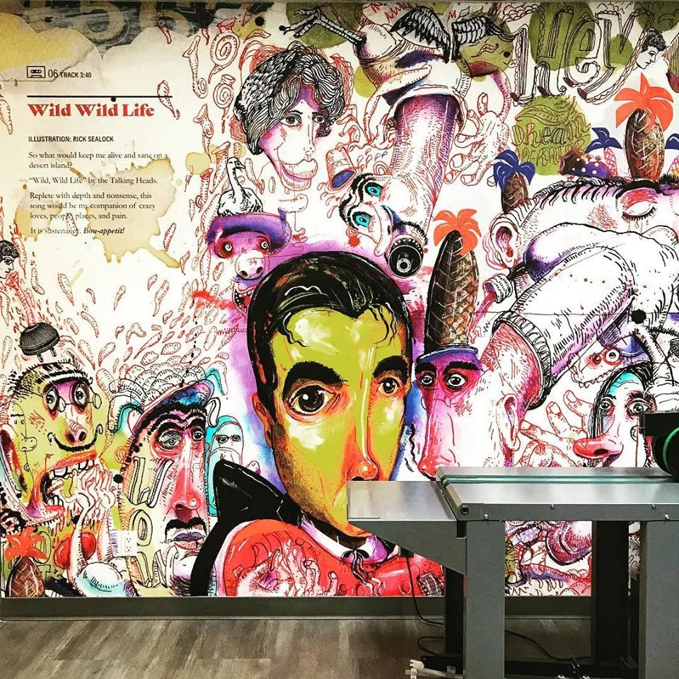 One of the many amazing illustrations that were printed as wall art at Mitchell Press.