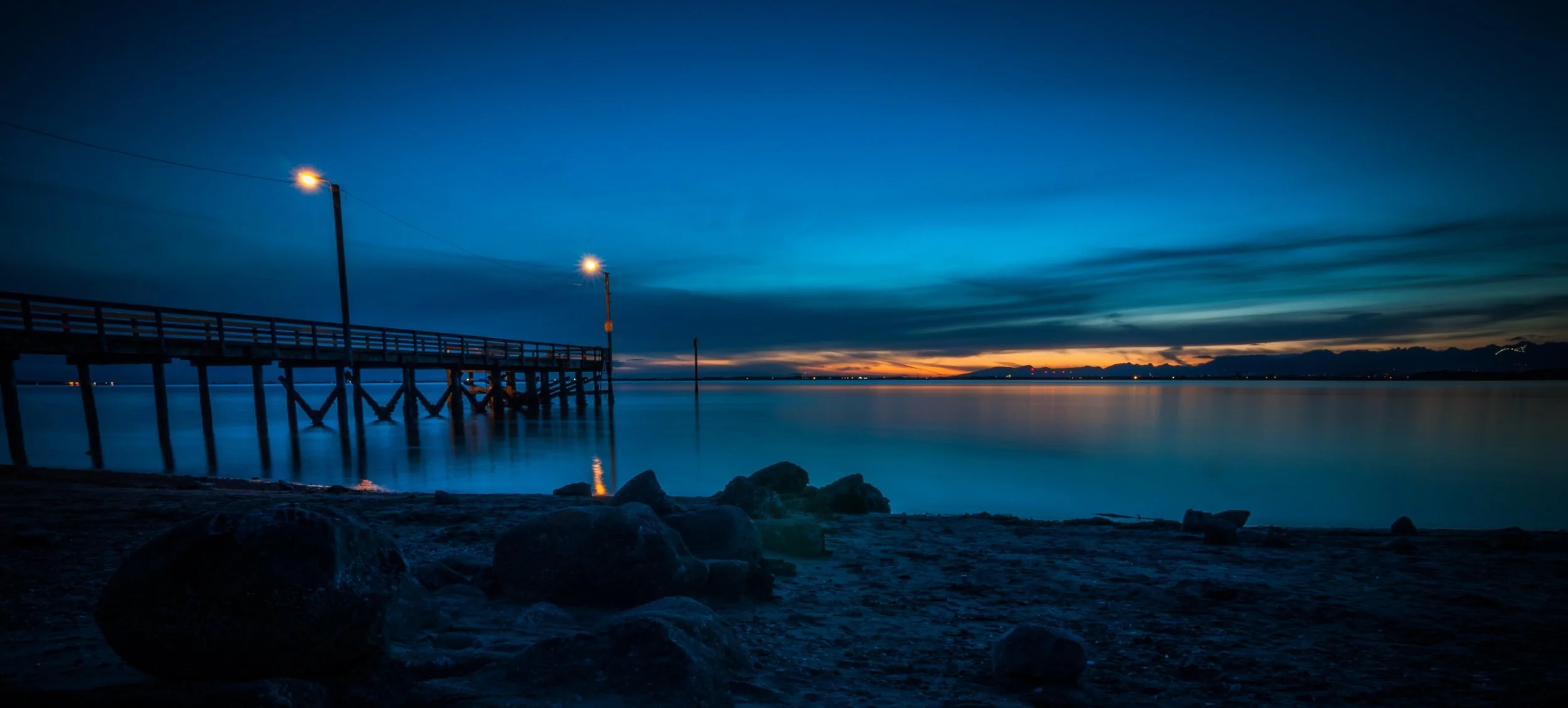 Crescent Beach at dusk.