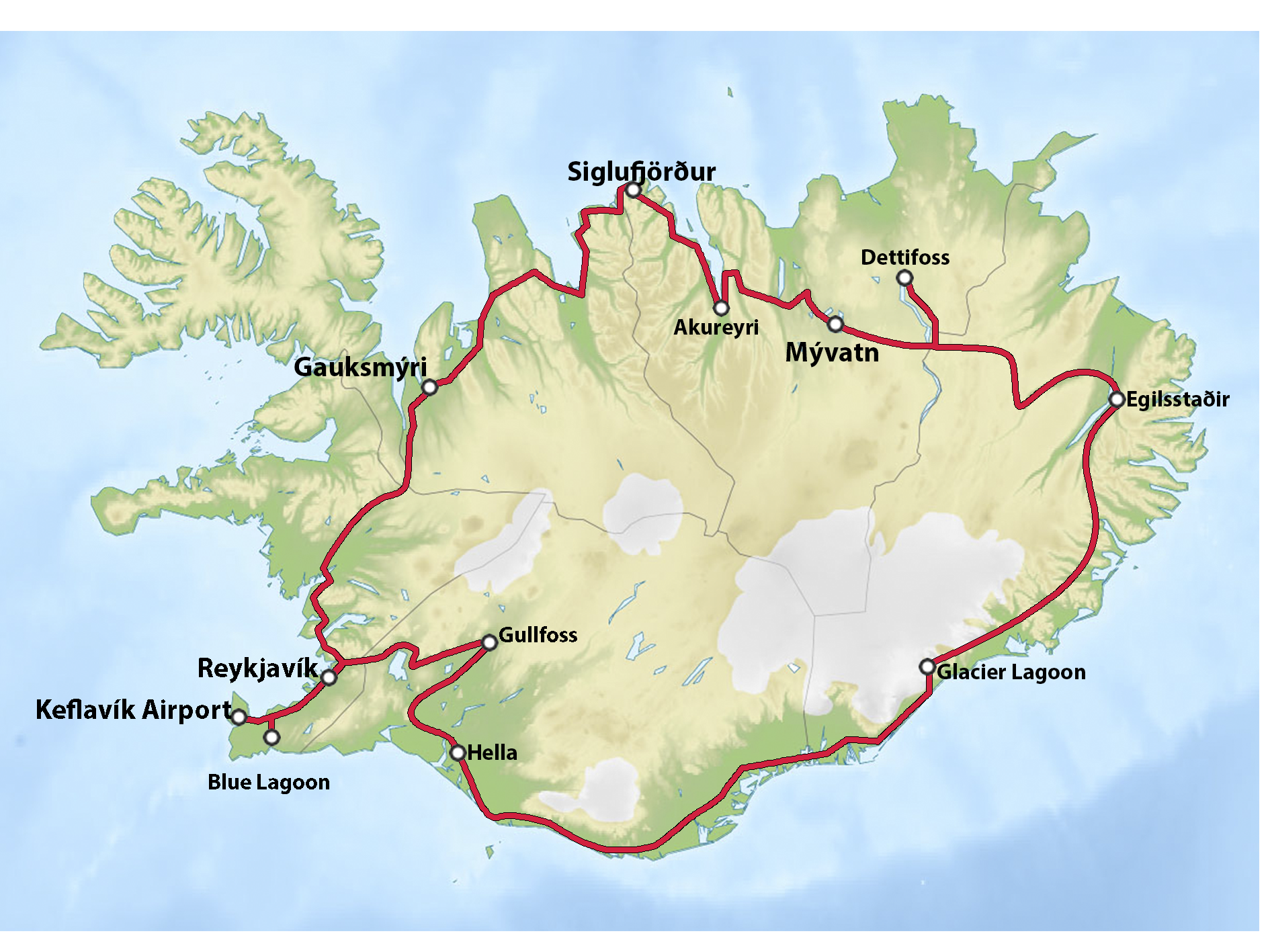 Iceland Circle Road Map.png