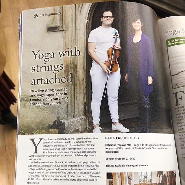 ✨Thank you for the feature @omyogamagazine ✨
...
Just a few tickets left for Feb and we&rsquo;ve opened a new date for booking too- May 31st. 
Booking through www.yogaabalto.com
😘
@estilostring4 are a group of incredibly talented musicians. Flowing 