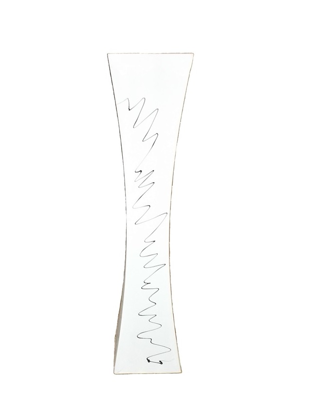 finchley white concave vase - 80 x 17cm n11,500