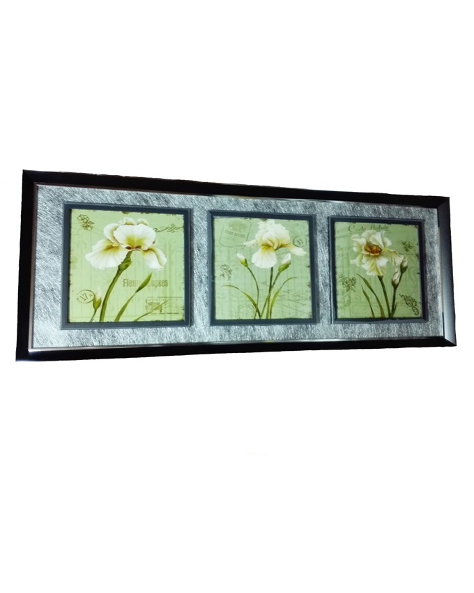 dragon lily 3 in 1 wood painting - 118 x 45cm n17,000