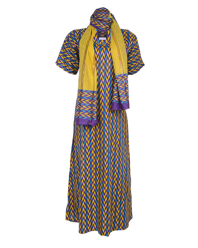 croxley maxi dress with scarf - blue sizes 16 n7,500