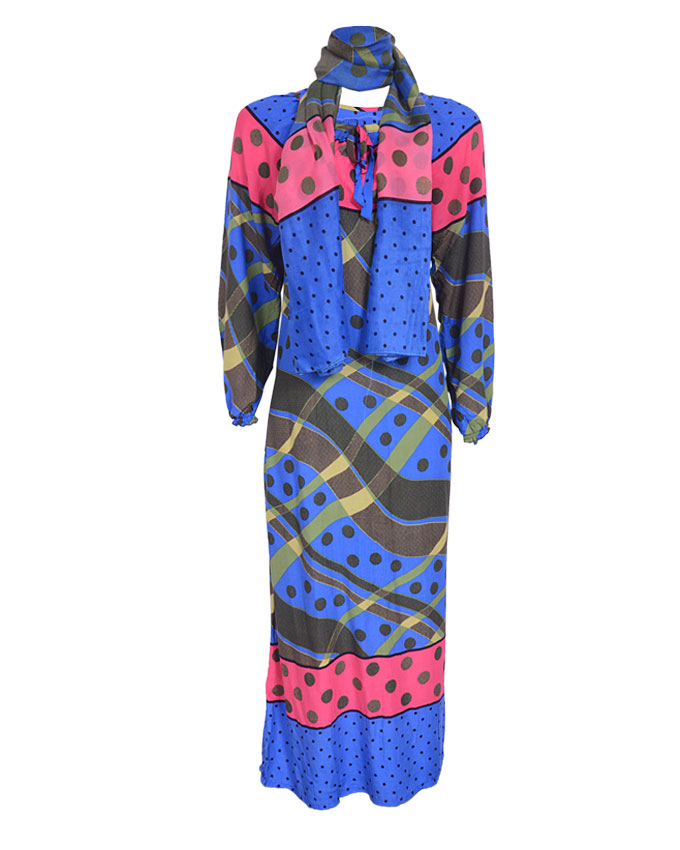 debden maxi dress w/ scarf - blue sizes 14-20 n4,600