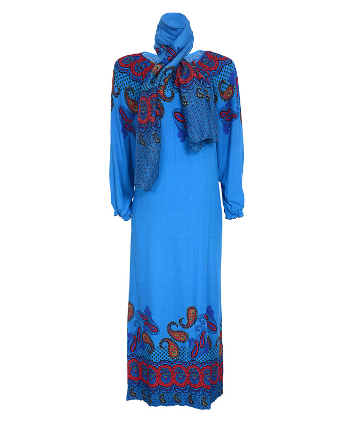 mornington maxi dress w/ scarf - blue sizes 16, 18, 22 n4,500