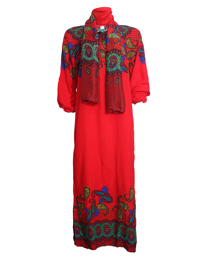 MORNINGTON MAXI DRESS W/ SCARF - redSIZES 20, 22 N4,500