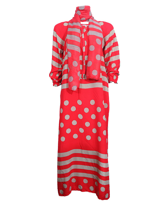 PRESTON MAXI DRESS WITH ILLUSION BUBBLE PRINT - redSIZES 18, 20 n4,000