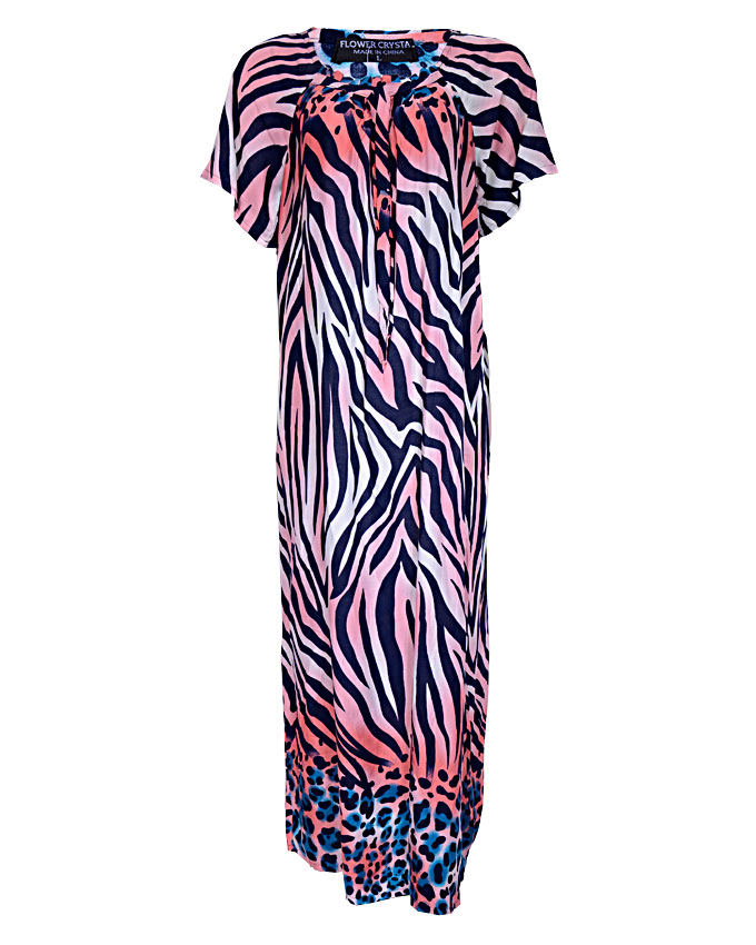 QUEENSBURY MAXI DRESS WITH TIGER PRINT DESIGN - pinkSIZES 16 - 20 N3,500