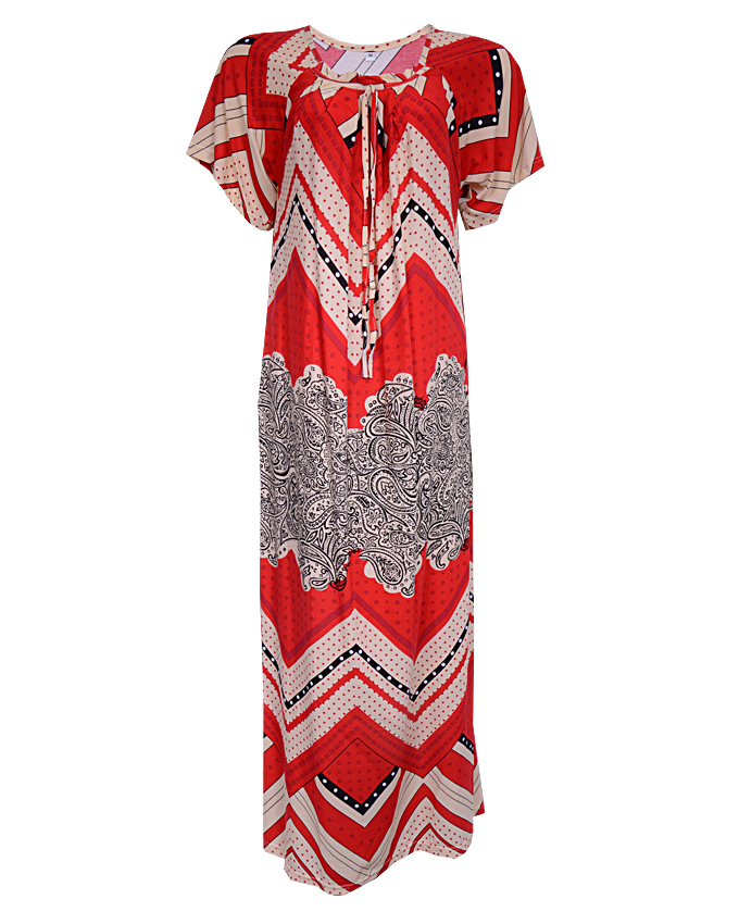 REGENCY MAXI DRESS WITH ZIG-ZAG PRINT - redSIZES 14, 20 N3,500