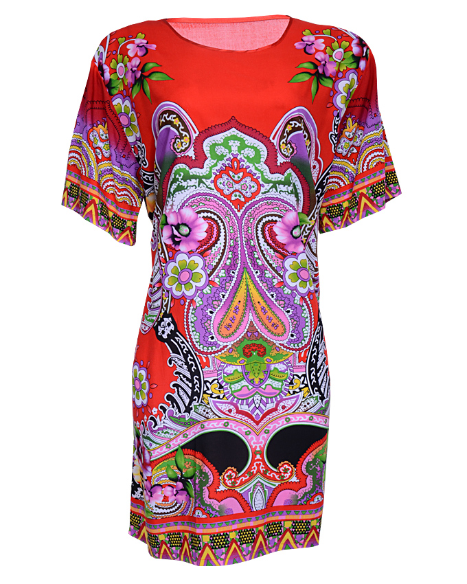 WHETSTONE MINI DRESS WITH FERN PRINT - redSIZES ONE SIZE N4,500