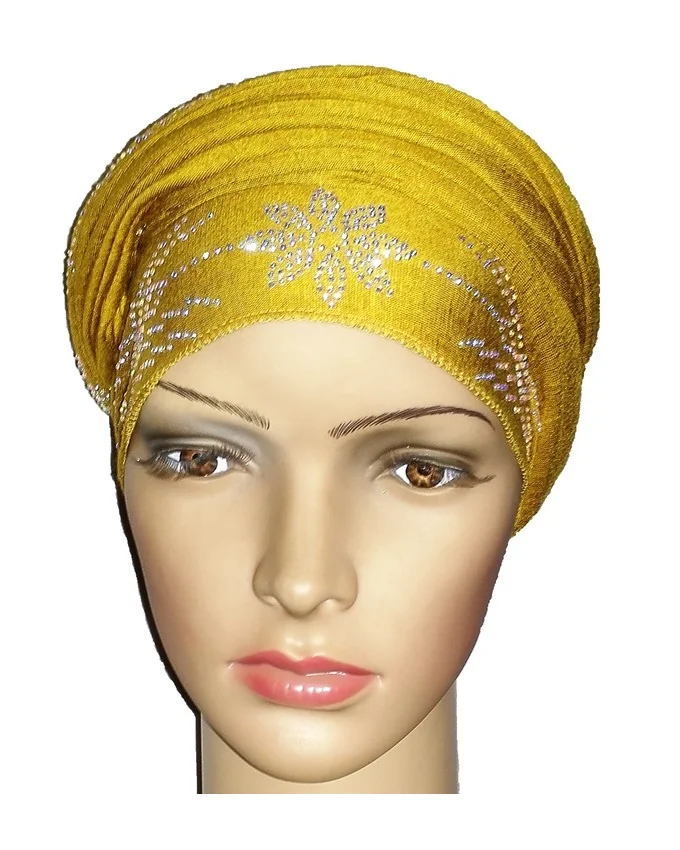new regal turban with petal studs- mustard n5,800