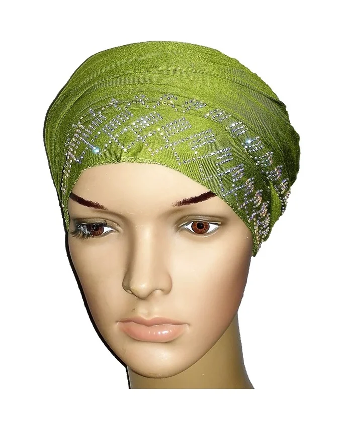 new regal turban with diamond design- lime green n5,800