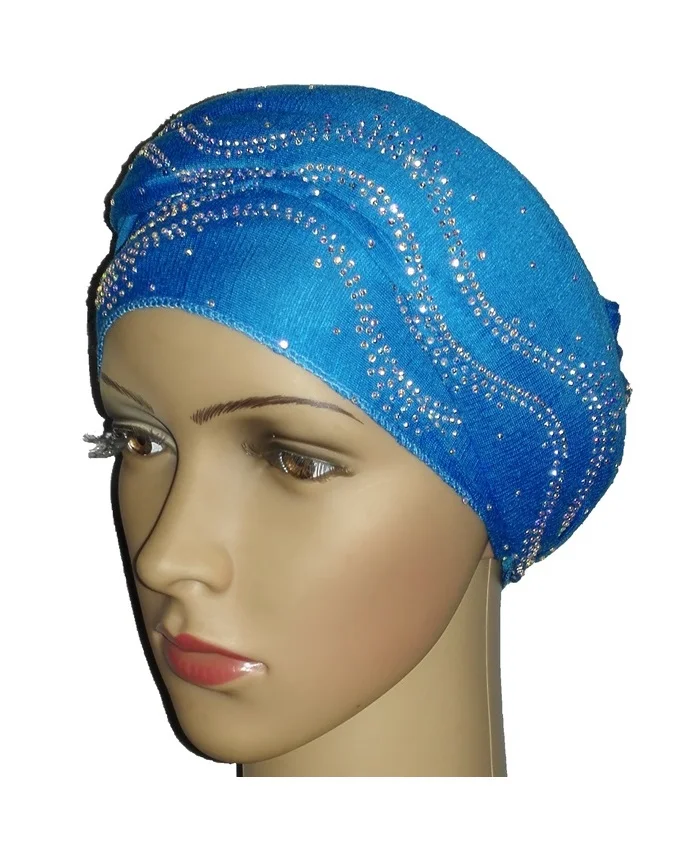 new regal turban with ocean waves- turquoise n5,800