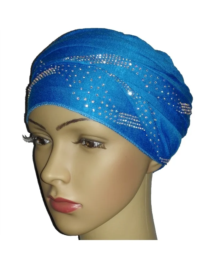 new regal turban with centric print- turquoise n5,800