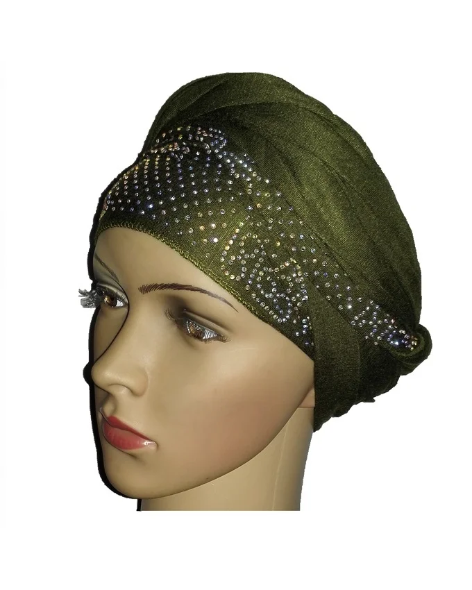 new regal turban with vendla print- olive green n5,800