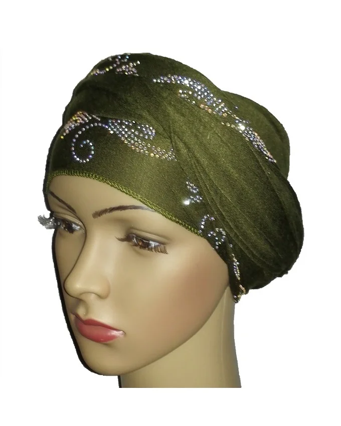 new regal turban bajan wave design- olive green n5,800