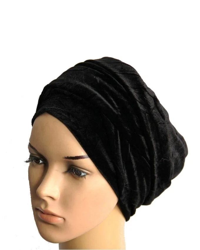 VELVET TURBAN - BLACK N3,500