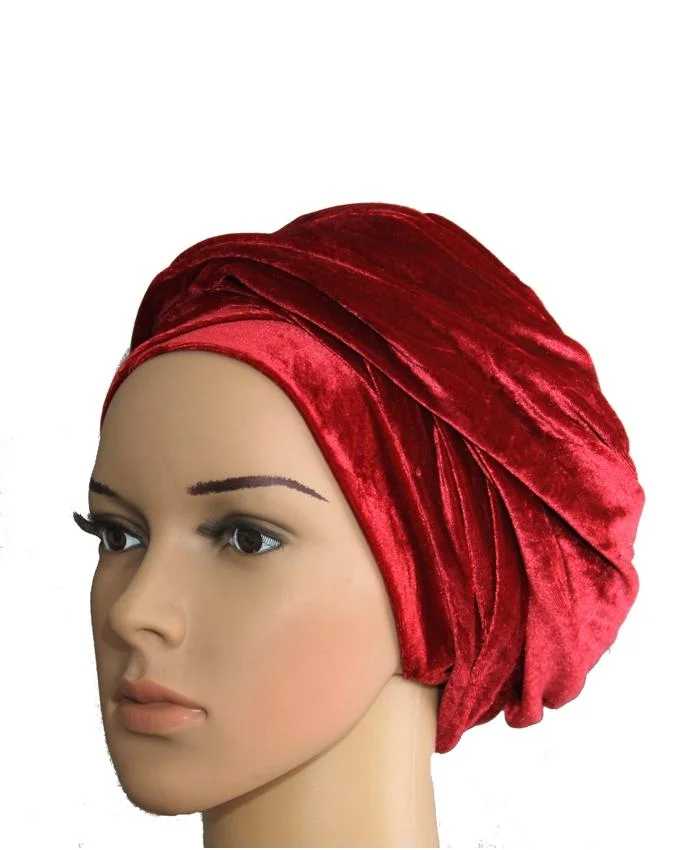 VELVET TURBAN - RED N3,500