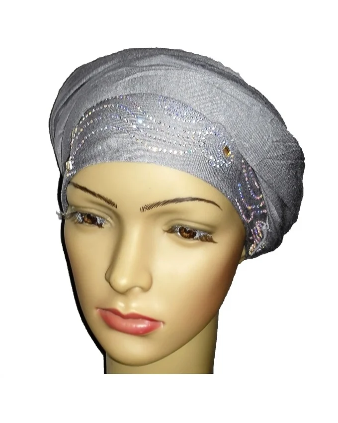 new regal turban wave & circle - ash grey n5,800