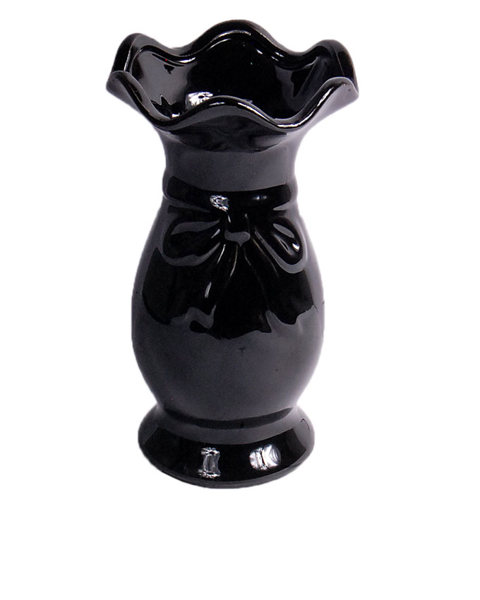 NEW DALI BLACK CERAMIC VASE - 17CM N3,000