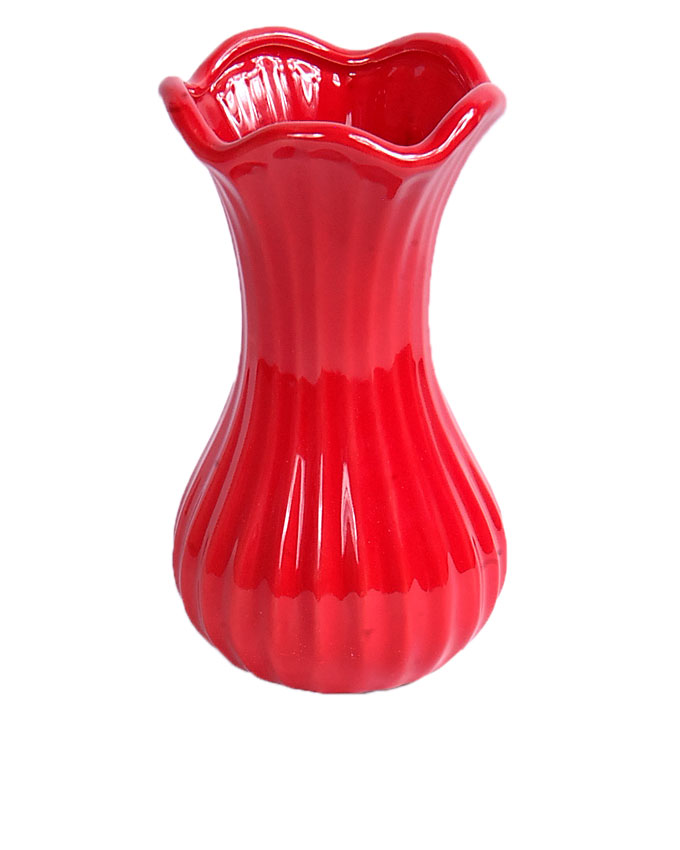 NEW VENI RED CERAMIC VASE - 17CM N3,000