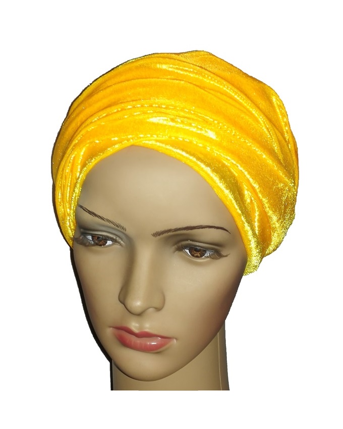 new velvet turban - dorchester yellow n3,000