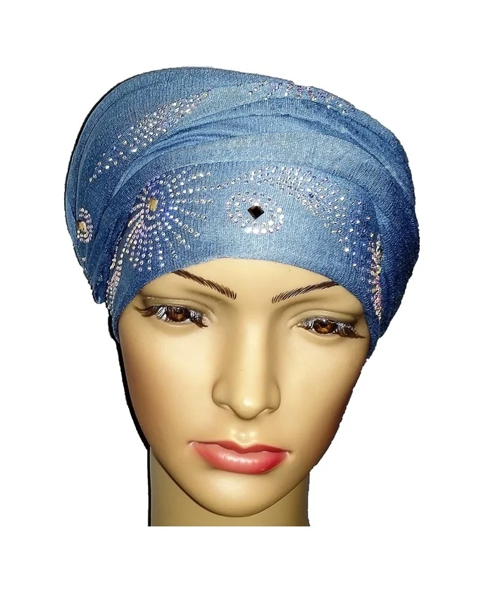 new regal turban sun circle studs - baby blue n5,800
