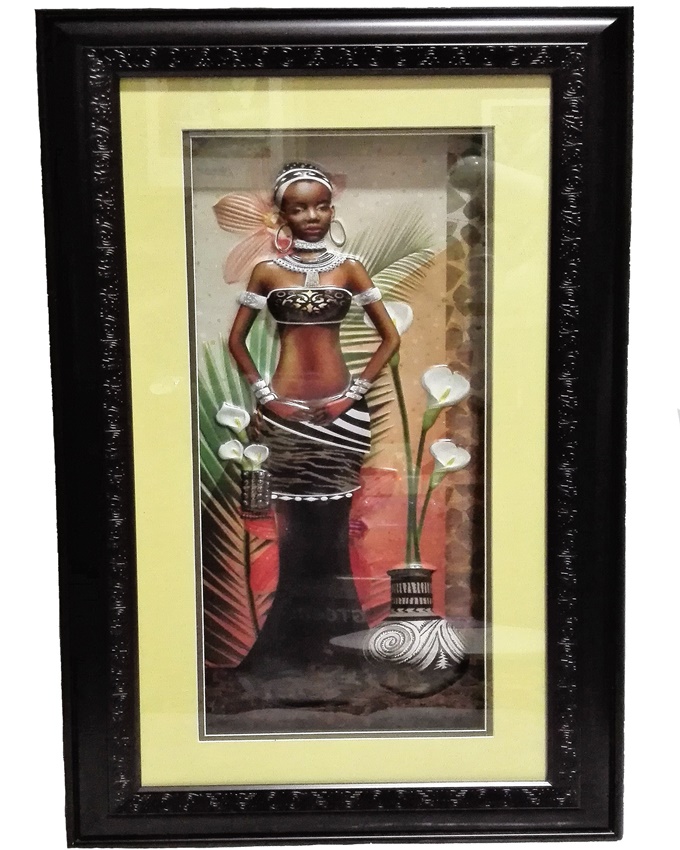 clara african lady painting - 67 x 39cm n12,000