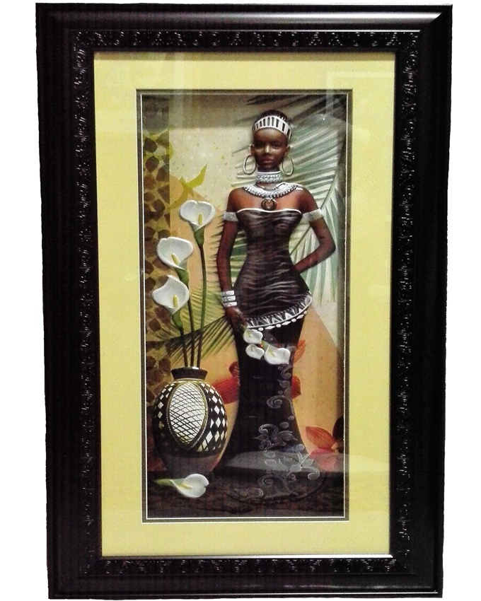 reya african lady painting - 67 x 39cm n12,000