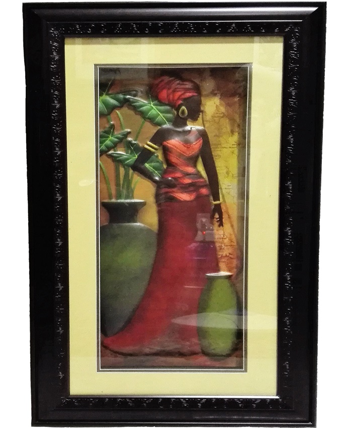 sisely african lady painting - 67 x 39cm n12,000