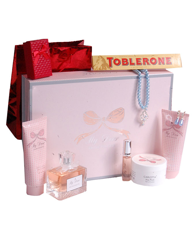 MY DEAR GIFT SET ( TEDDY, PILLOW, CANDLE) W/ CHOCOLATE AND EARRINGS - N17,000 W/O CHOCOLATE & EARRINGS - N10,000