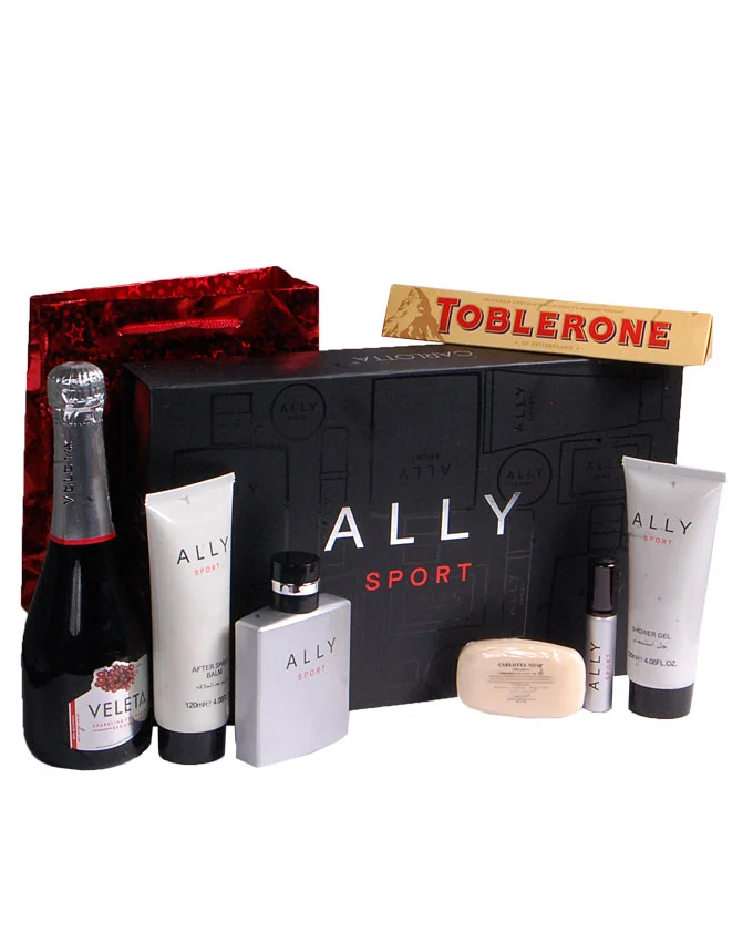 ALLY SPORT GIFT SET W/ DRINK AND CHOCOLATE - N14,000 W/O DRINK AND CHOCOLATE - N10,000
