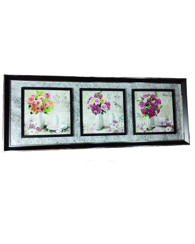rose hill 3 in 1 wood painting - 118 x 45cm n17,000