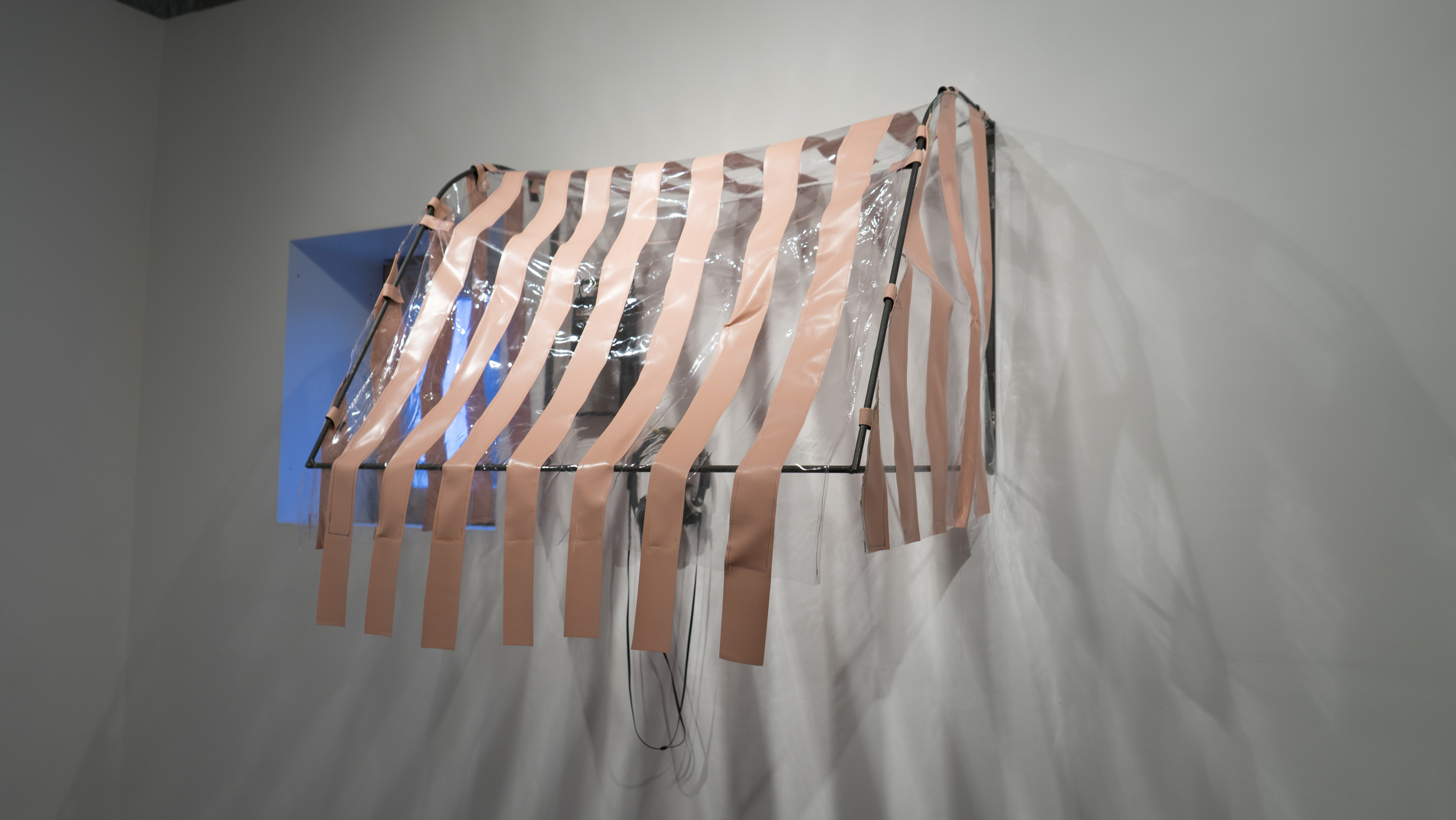 Abigail Lucien Shy Shades No. 2 vinyl, cotton, steel, audio installation 2015