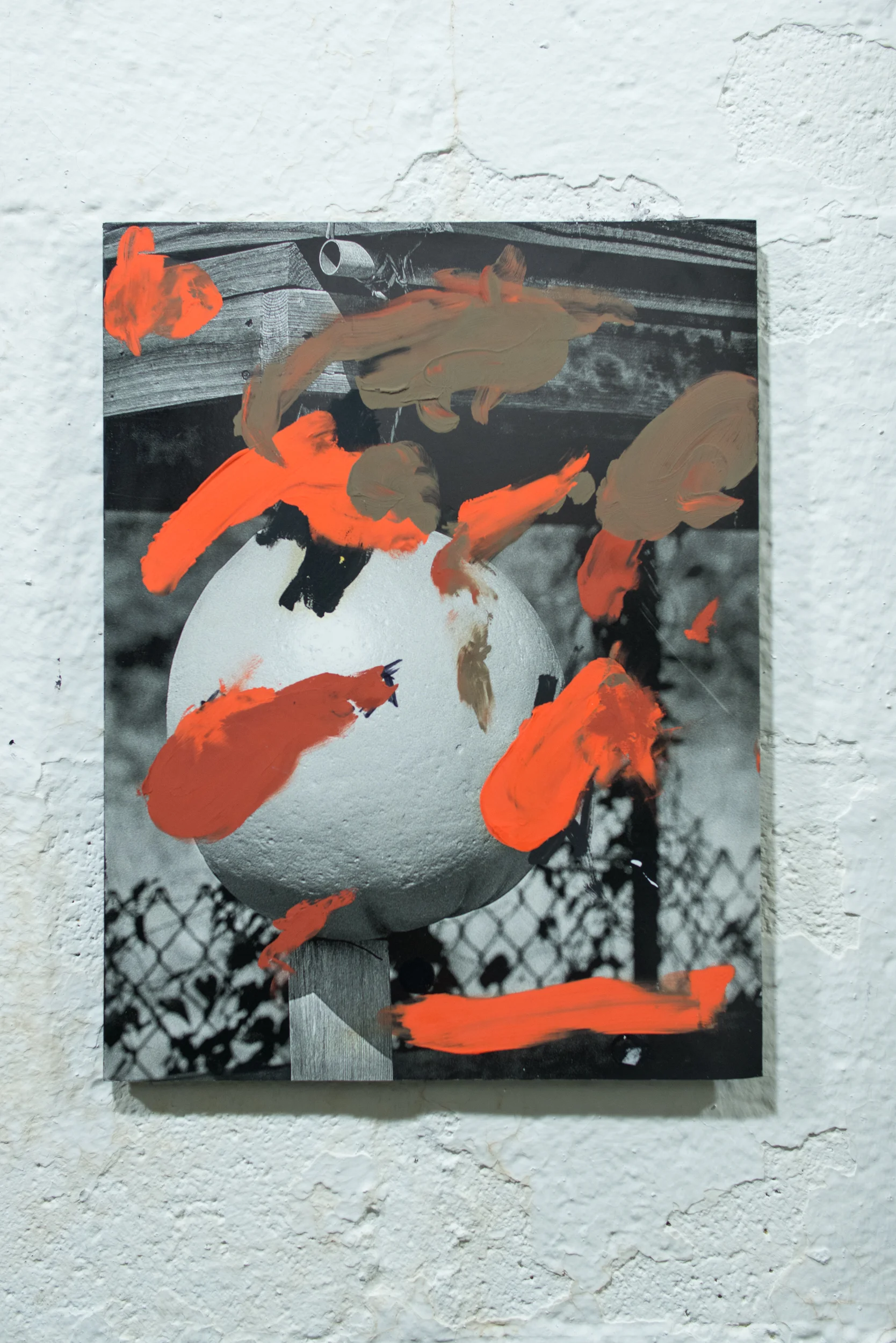 Untitled paint on print mounted on foamcore 2015