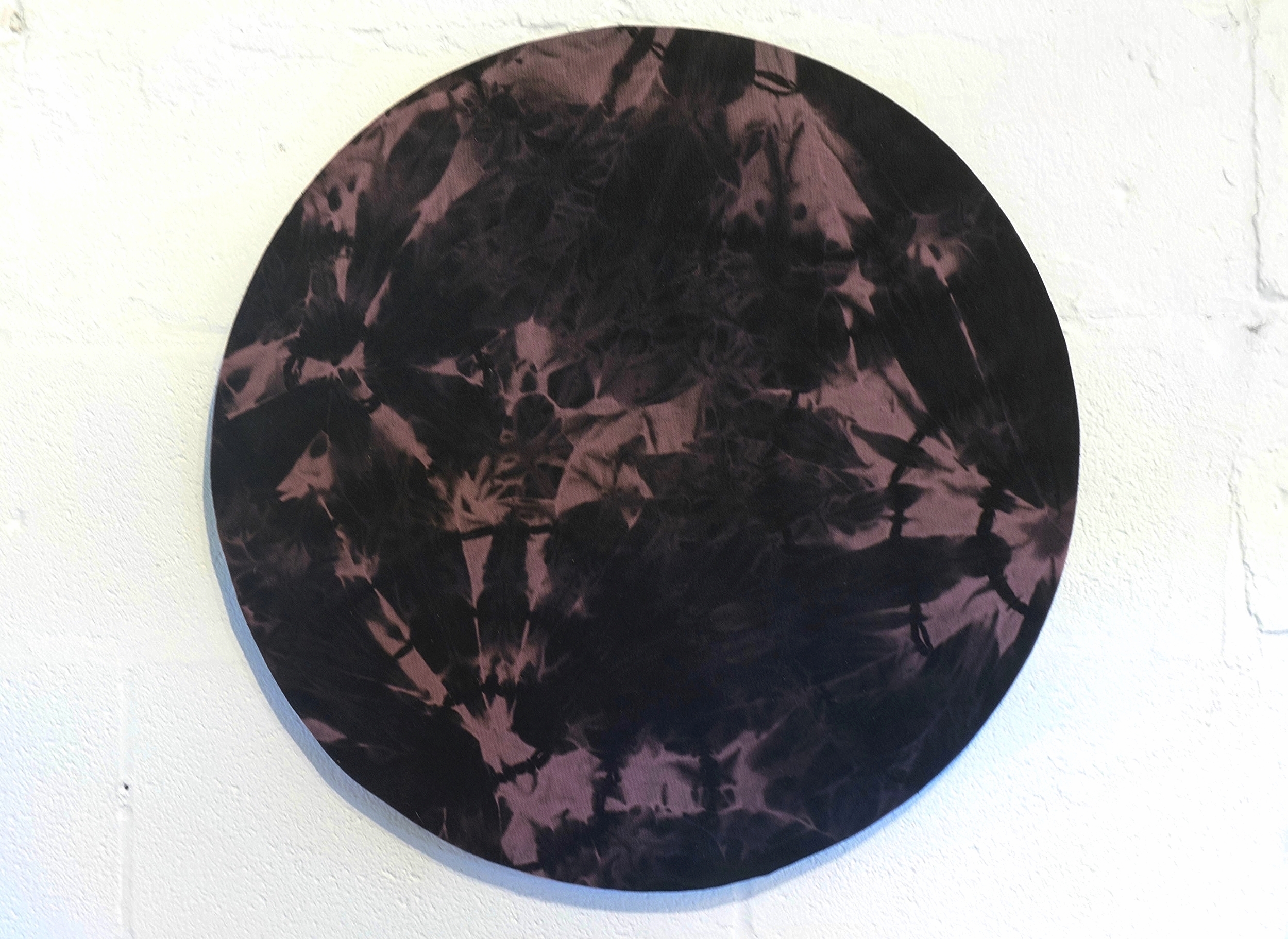 New Moon Resist discharge dyed cotton canvas, industrial felt, masonite 2016