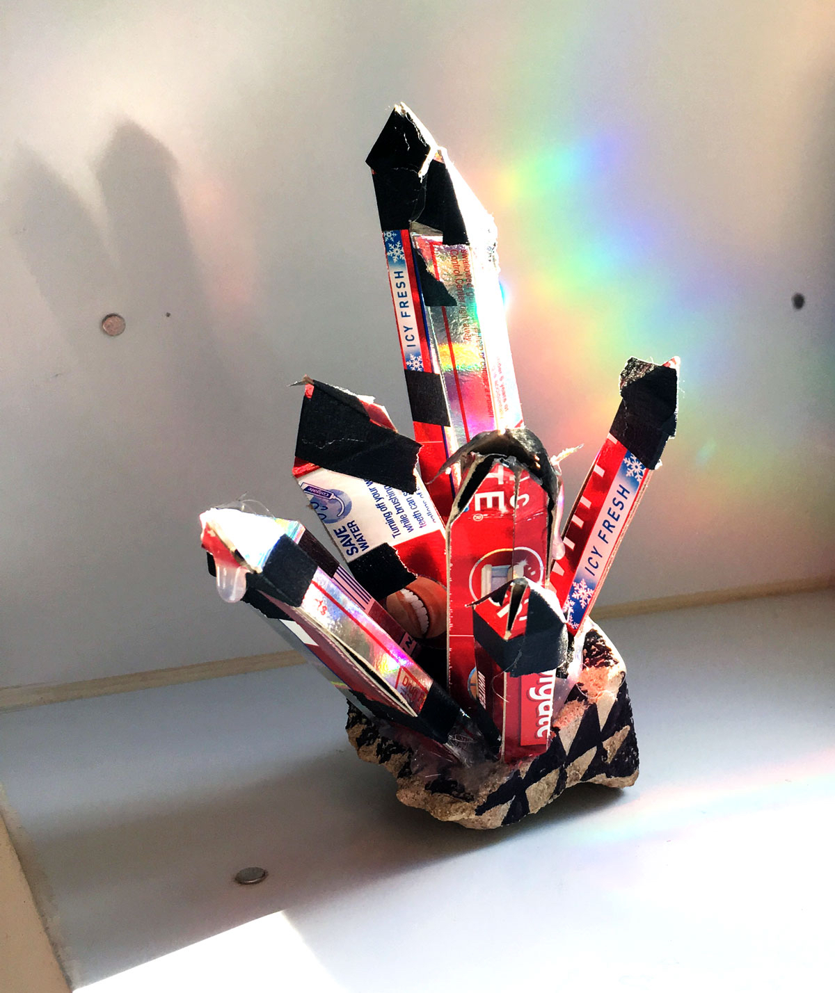 COLLECTION: Untitled (Red) cardboard, aggregate, concrete, permanent marker, tape, hot glue 2016