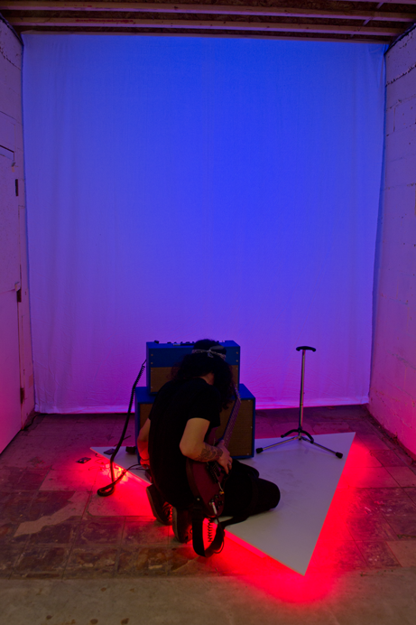 Stage for Solo Performer wood, amp, guitar, pedals, LEDs 2015
