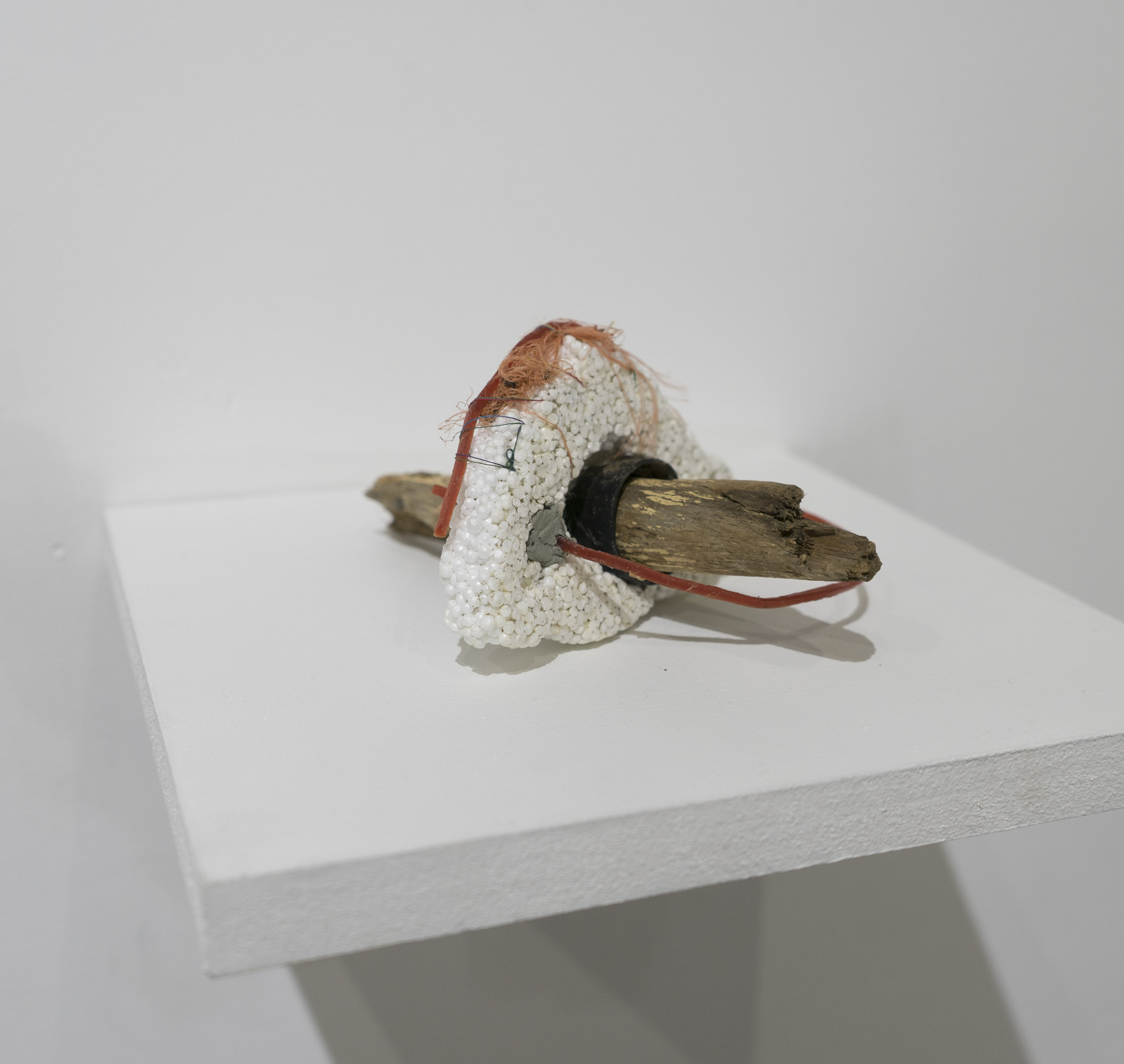 hillface Jessica Lund-Higgins styrofoam, wood handle, clay, cathair, trimmer cord 2015