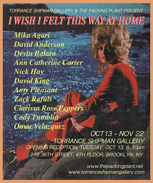 I Wish I Felt This Way At Home Torrance Shipman Gallery, Brooklyn, NY Oct - Nov 2015
